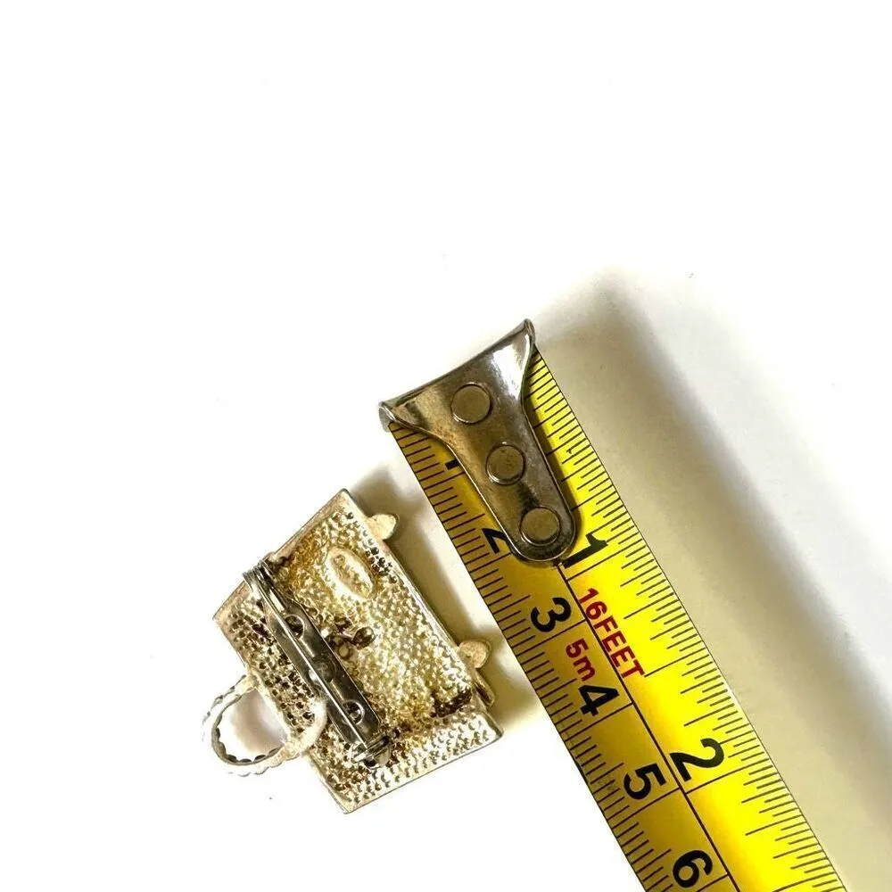 AJMC heart enamel purse brooch Pink - Image 6