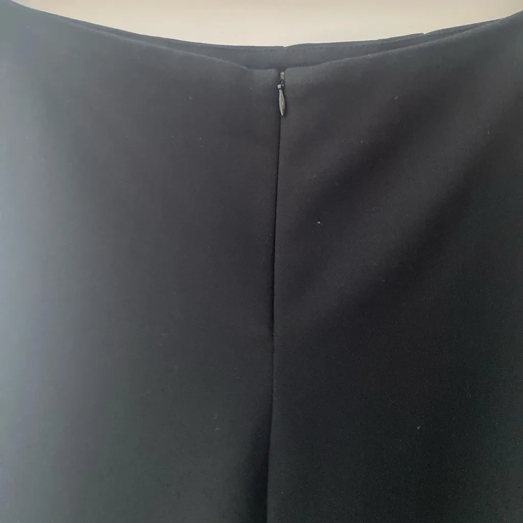 Soft Works Black Ankle Pants Back Seam Hem Slit Straight Slim Womens 10 Career - Image 5