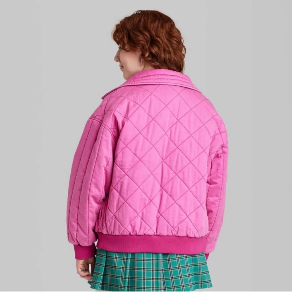 Wild Fable Quilted Bomber Jacket M - Image 3