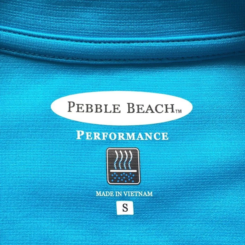 🔃Pebble Beach Data Span Blue Short Sleeve Polo Shirt - Image 5
