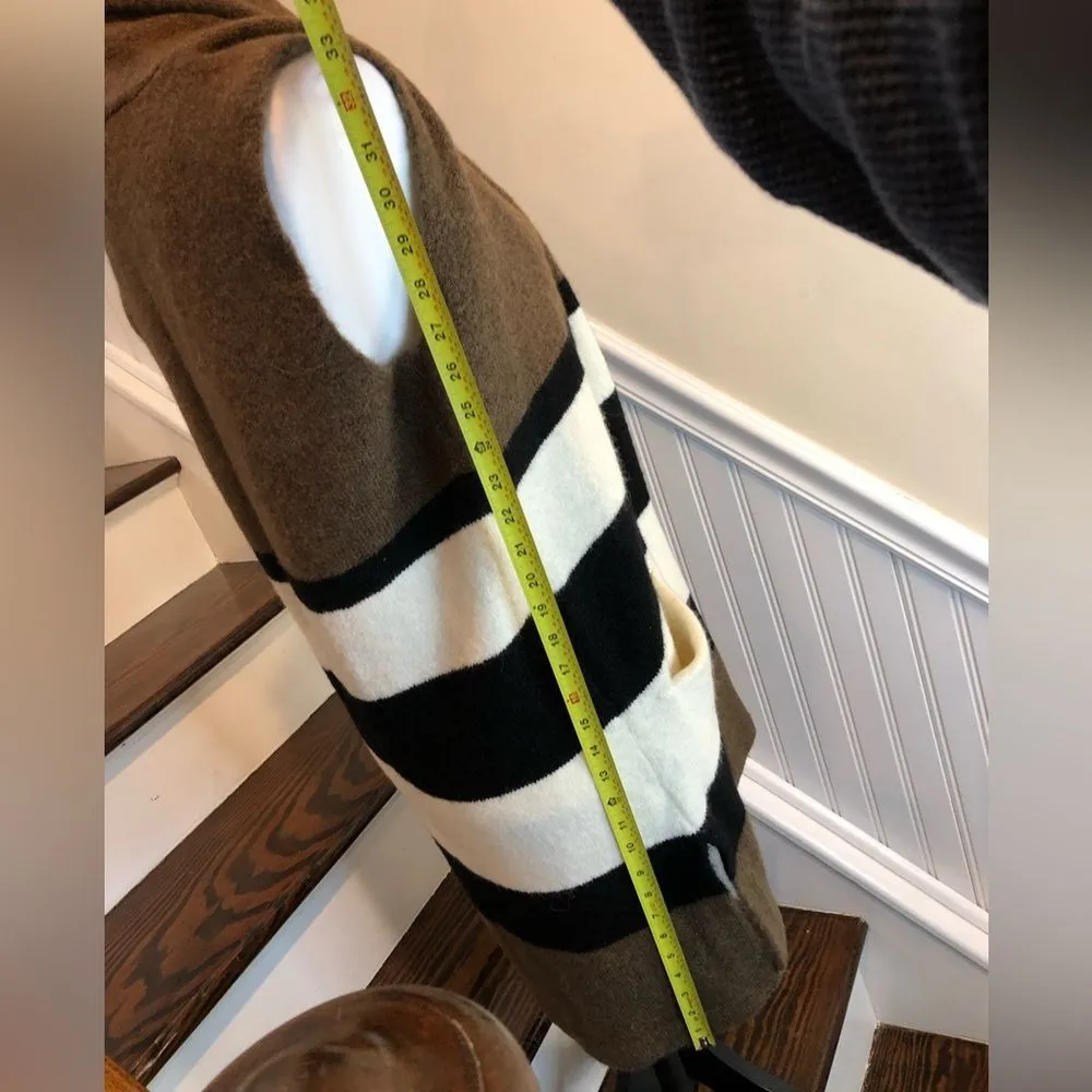 Color Block Long Thick Sleeveless Cardigan Sweater Vest Shawl Collar & Pockets - Image 12