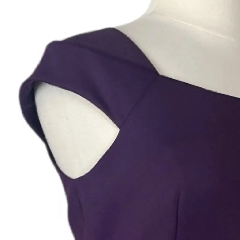 Calvin Klein Sheath Dress Cap Sleeve Square Neck Scuba Plum Women’s Plus Size 14 - Image 9
