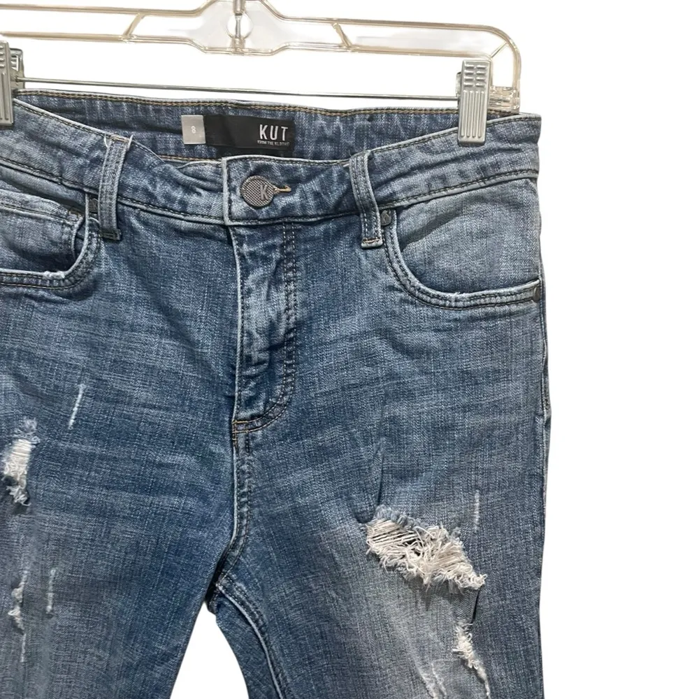 Kut From The Kloth Catherine Boyfriend Crop Jeans Distressed Women’s Size 8 - Image 5