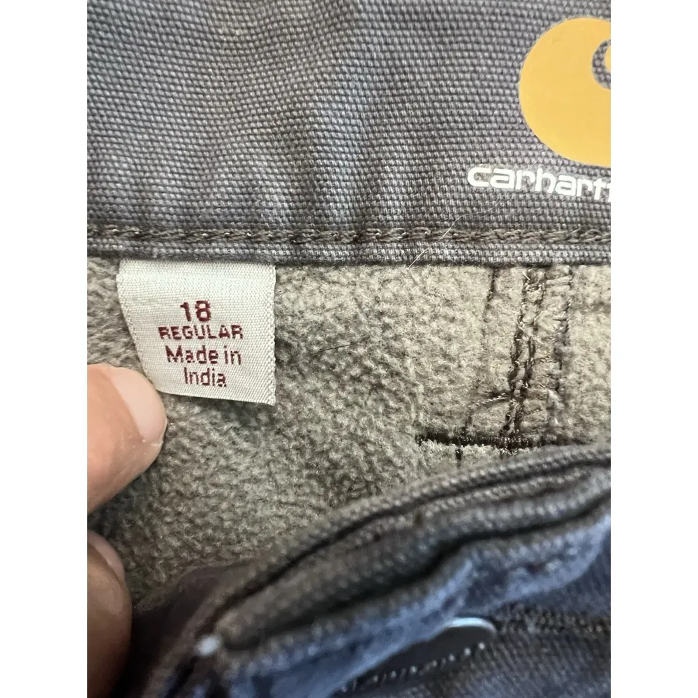 Carhartt Women's Original Fit Fleece Lined - Carpenter Pant Size 18 REG‎ Gray - Image 7