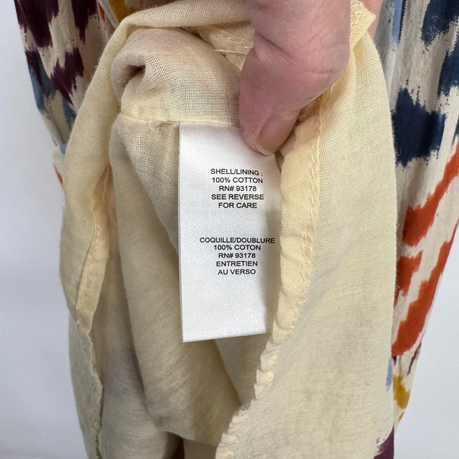 Tahari Tiered Maxi Dress Womens Large Multicolor Abstract Print Lined Cotton - Image 12