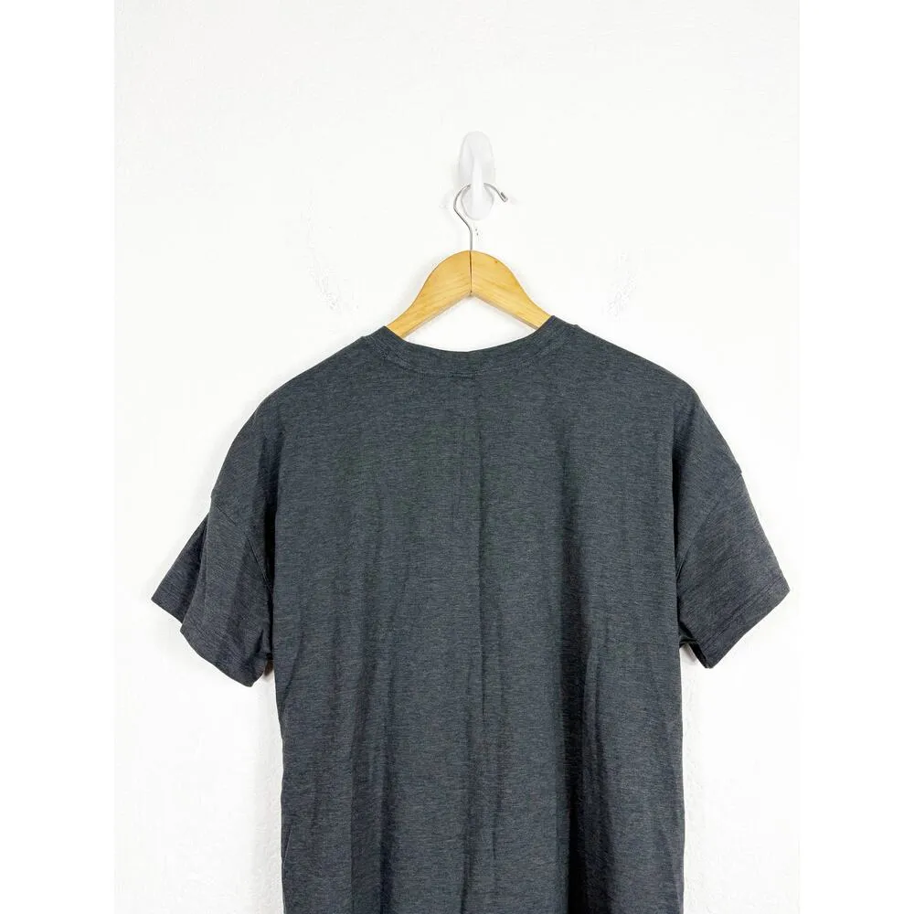 Lululemon Side Tie V-Neck T-Shirt Size 4 Heathered Black Oversized Workout - Image 11