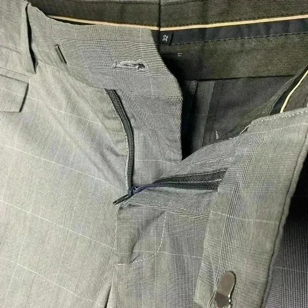 Theory 𝅺 Nettoyage A Sec Gray Plaid Pants Slacks - Image 9