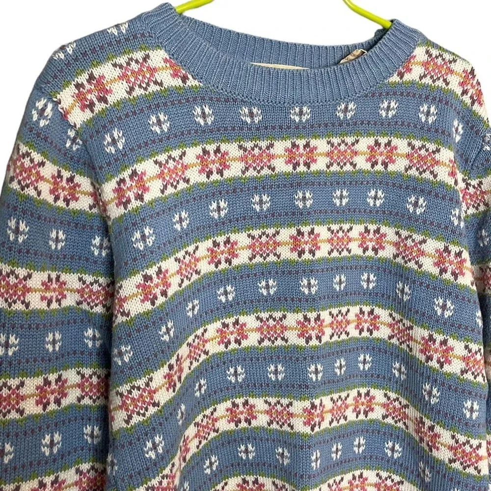 Vintage J Jordan Women’s Crewneck Acrylic Blend Sweater Size Small Blue - Image 2