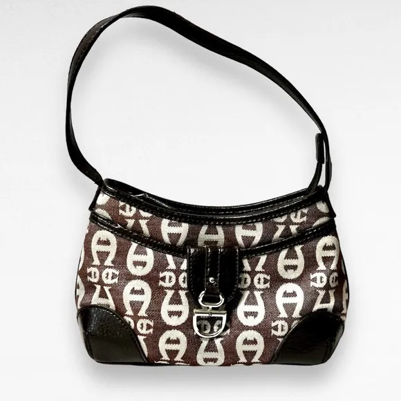 Etienne Aigner Leather Logo Shoulder Bag Vintage Original - Image 1