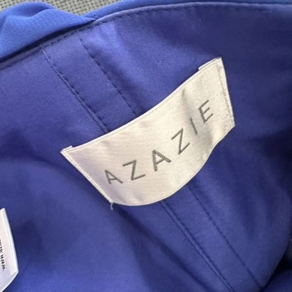 AZAZIE GRACE Royal Blue‎ A-Line Pleated Chiffon Dress Size 6 Bridesmaid Wedding - Image 10