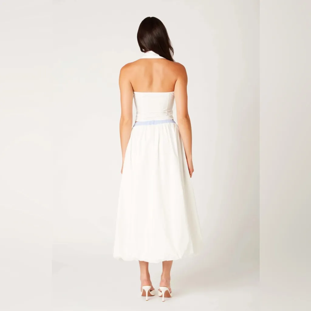 NIA Victoria Midi Skirt in White Size Small NWT - Image 4