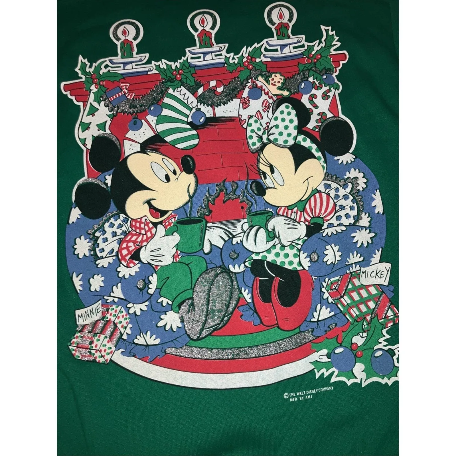 Vintage‎ 1980s The Walt Disney Company Christmas Mickey & Minnie  Size M - Image 7