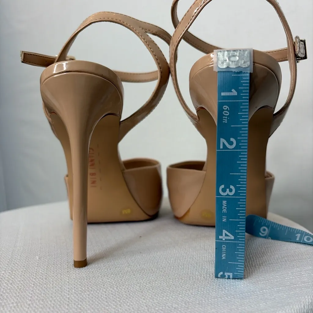 Gianni Bini Nude Patent Platform Heels Ankle Strap Size 8(B99) - Image 8