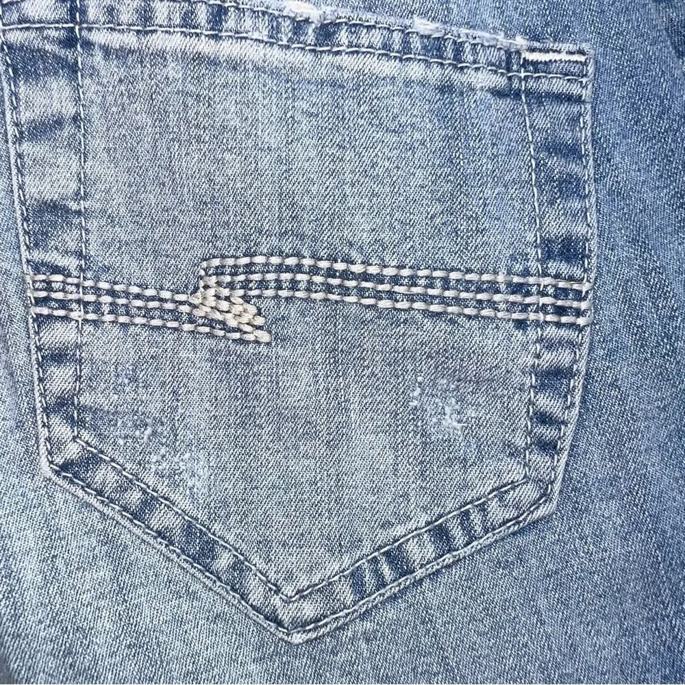 Arizona Jeans Co. Junior's Lightly Distressed Light Wash Bermuda Shorts w/Belt-9 - Image 5