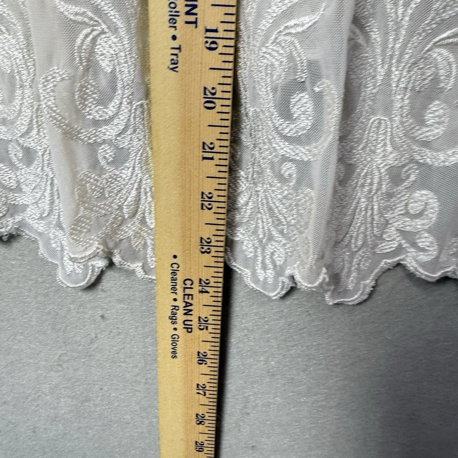 Emory Park Floral White Lace Peplum Top Long Sleeve Size M - Image 9