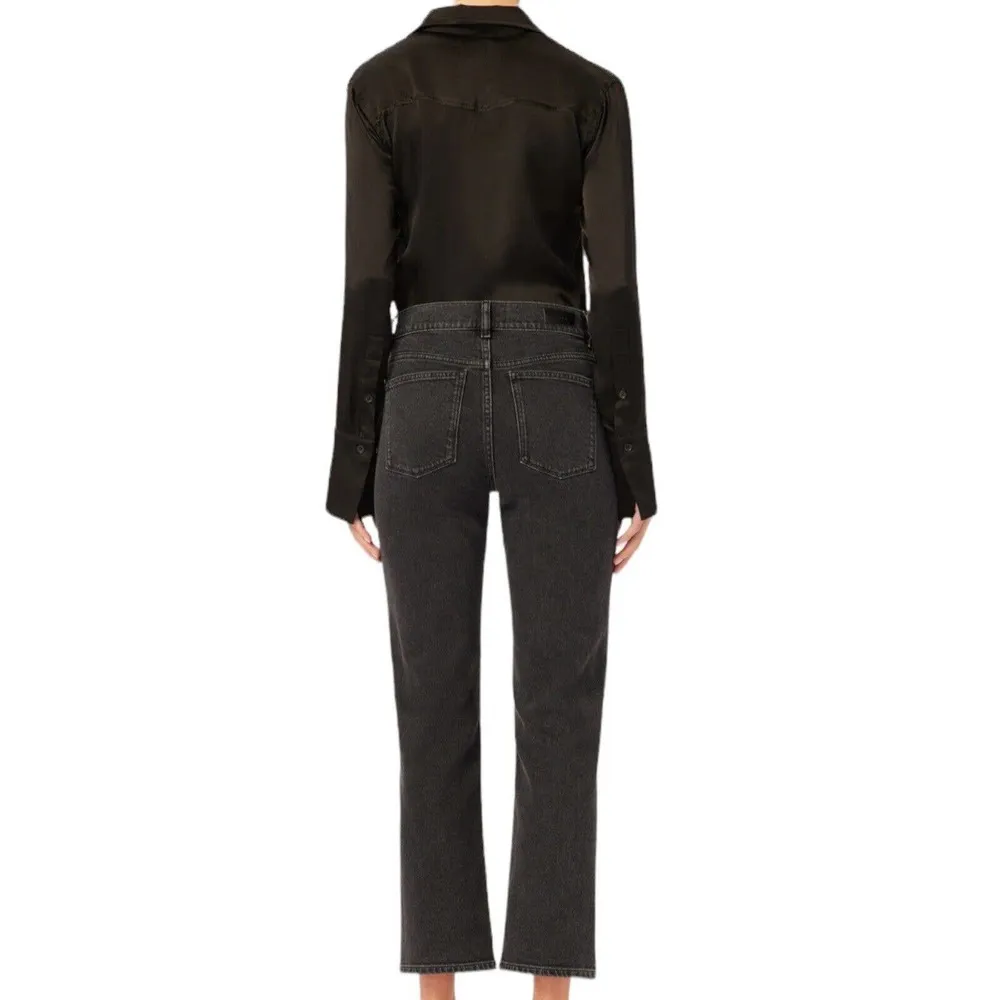 NWT DL1961 Patti Straight High Rise Vintage Ankle Jeans In Nightshade Black 18W - Image 4