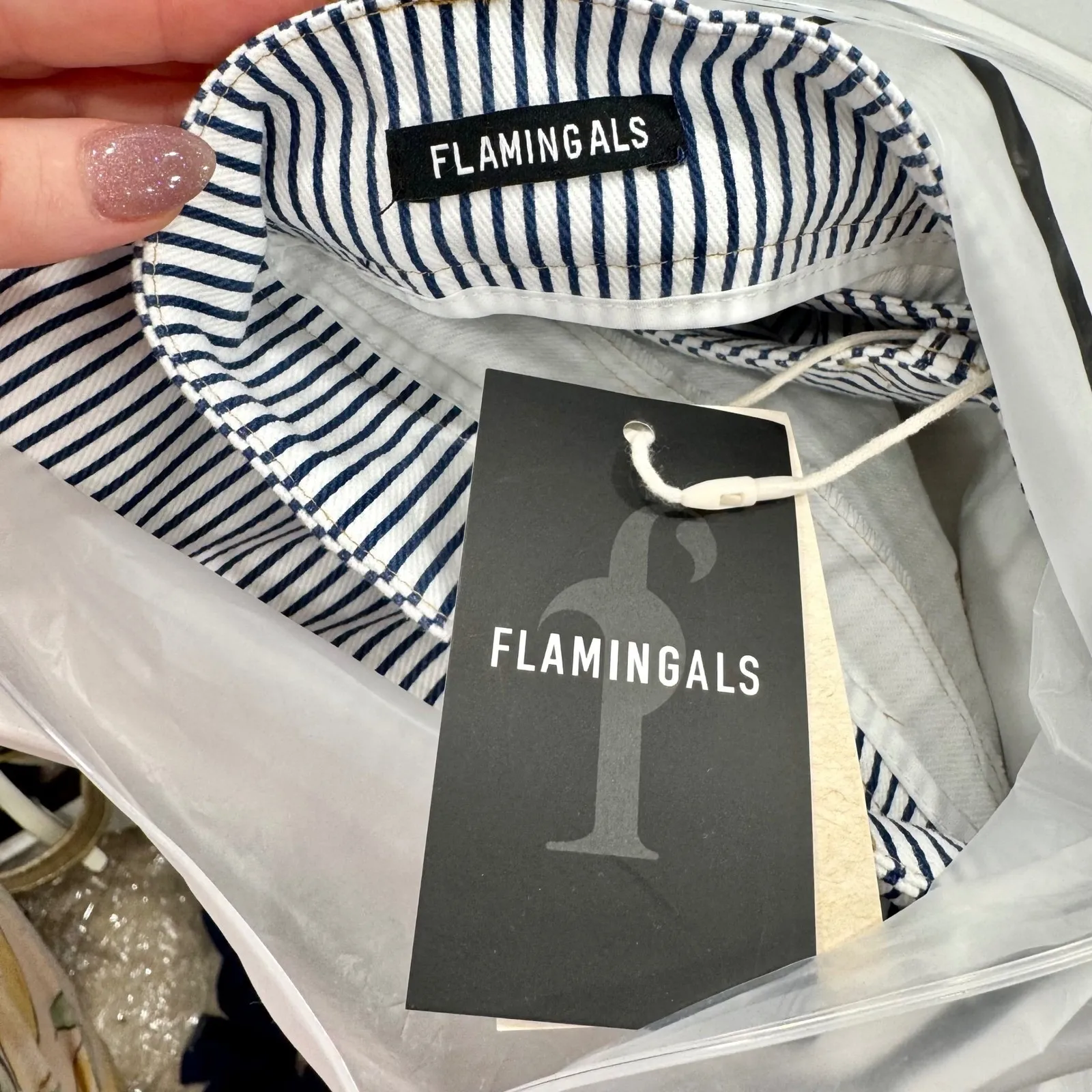 Flamingals Striped Embroidered Flare Jeans Light Blue 16 - Image 3