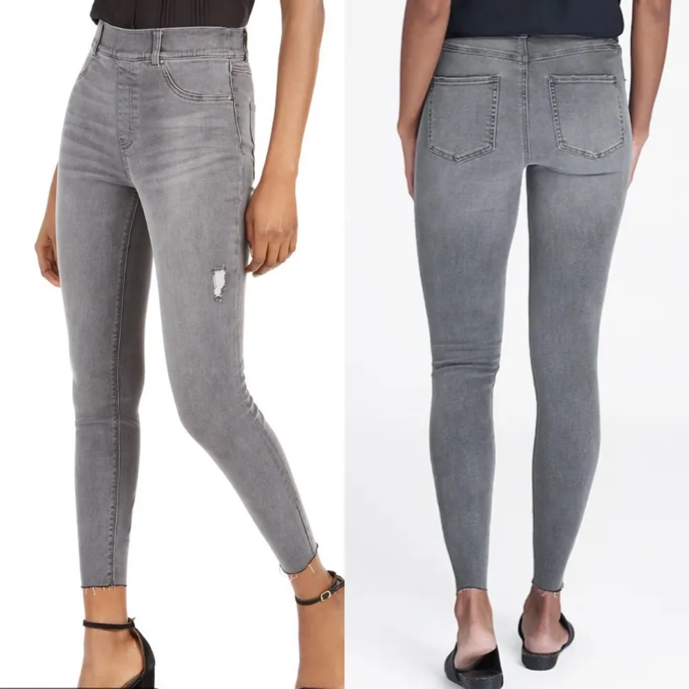 SPANX Vintage Distressed Ankle Skinny Jeans: Vintage Grey - Image 4