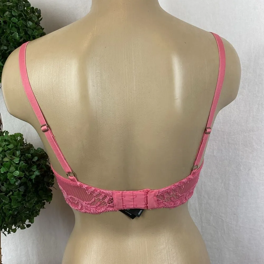 Natori Pink Feathers Underwire Plunge Lightly Lined Bra 30DDD - Image 2