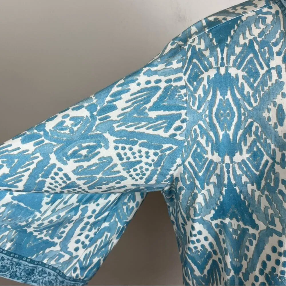 Tolani  Collection Karma Blue Aztec Shawl - Image 6