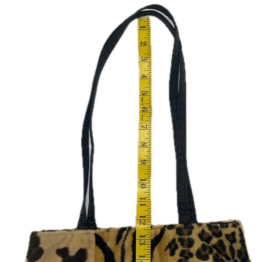 Animal Print Patchwork Tote Bag Tan - Image 12