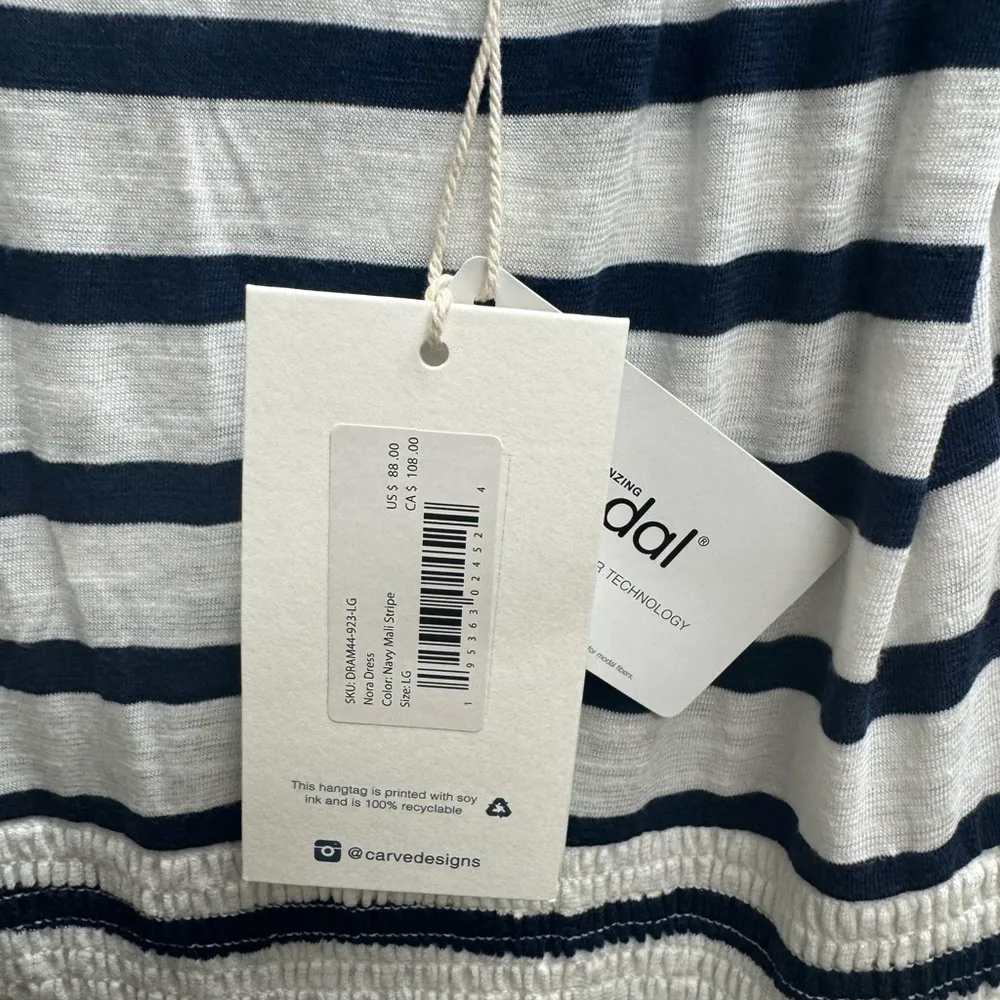 Carve Designs Navy and White Striped Top - Image 2