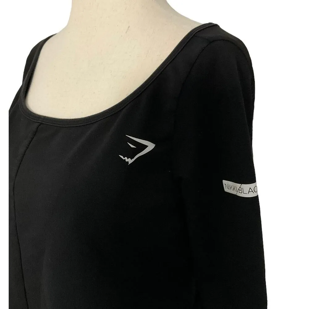 Gymshark Black Nikki Blackketter Mesh Back Crop Top Women's Size Small | 17-6 - Image 3