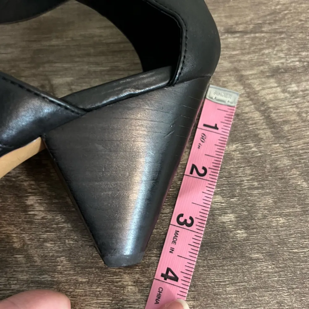 Vince Camuto Edleau Black Leather Stacked Heels Shoes Women’s Size 8.5 Buckle - Image 14