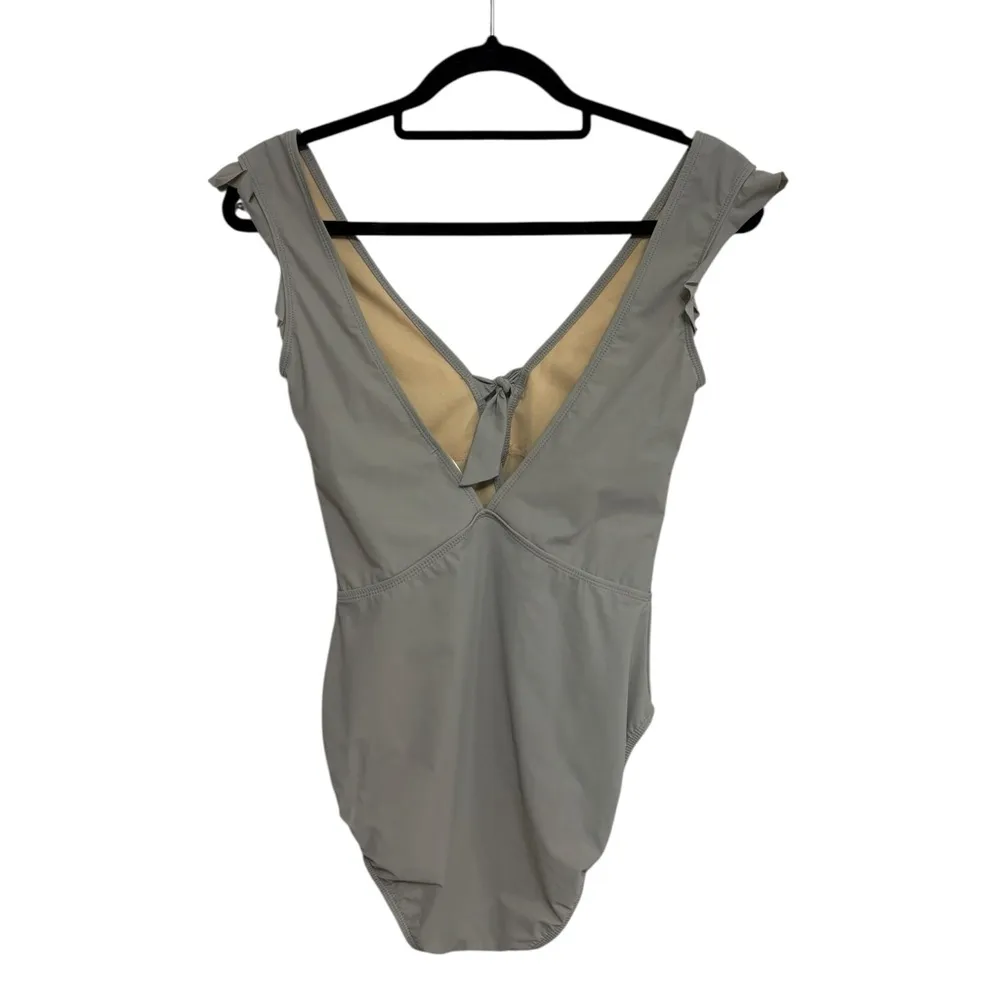 Marina West Athens One Piece Ruffle Swimsuit in Light Beige Gray - Image 2