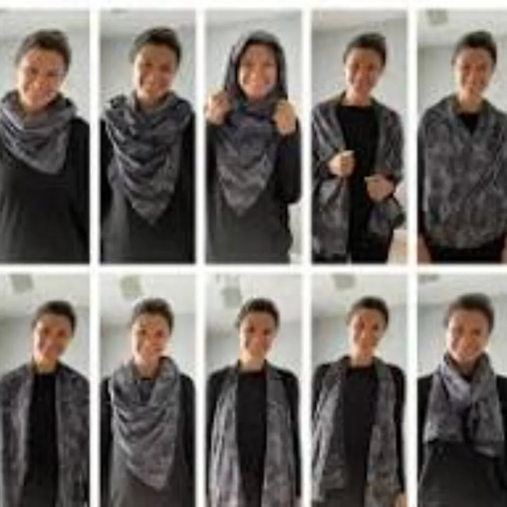 Lululemon Vinyasa Wrap Scarf Black White Athletic Size OS - Image 8