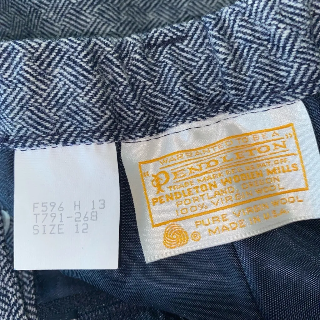 Vintage Pendleton 100% Virgin Wool Lined Straight Leg Tweed Dress Pants Sz 12 - Image 14