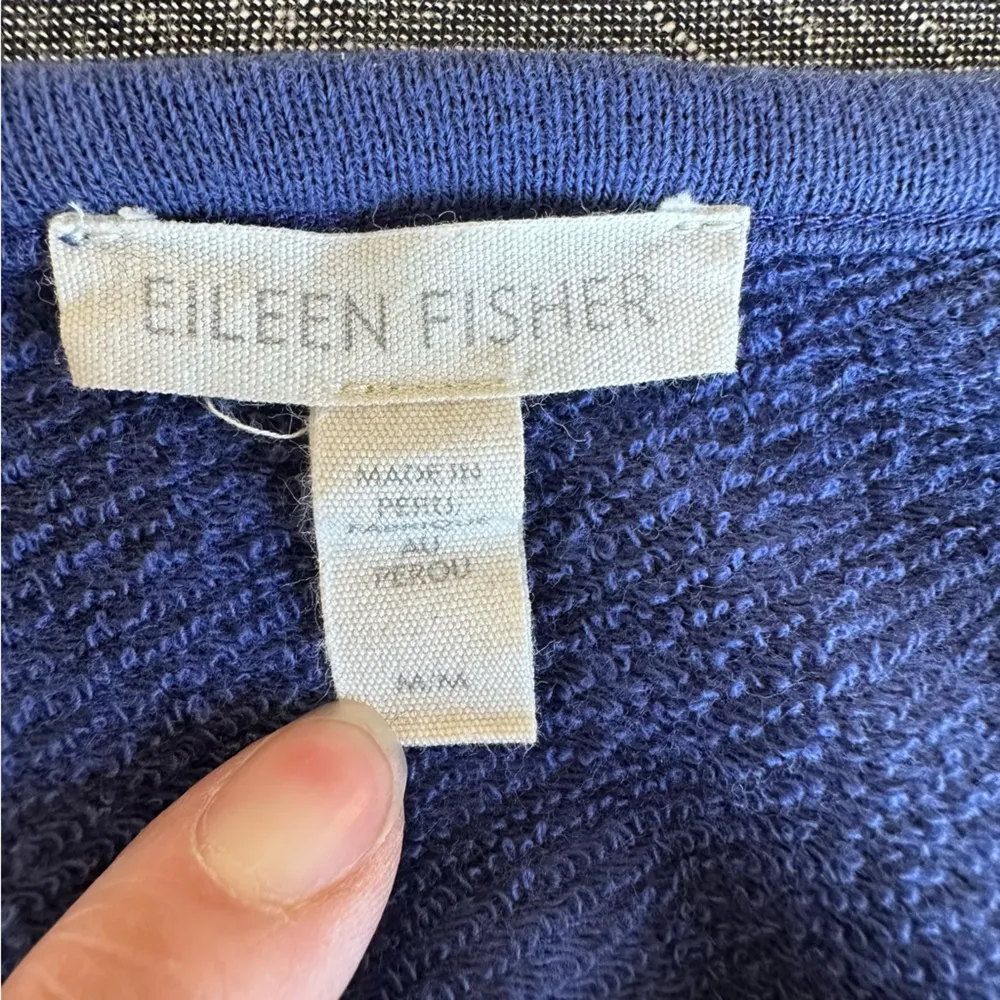 Eileen Fisher Lightweight Organic Cotton French Terry Dress Iris Blue | Medium - Image 10