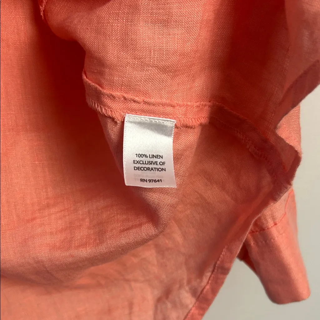 J. Jill|100% Linen Women's Peach Button - Image 5