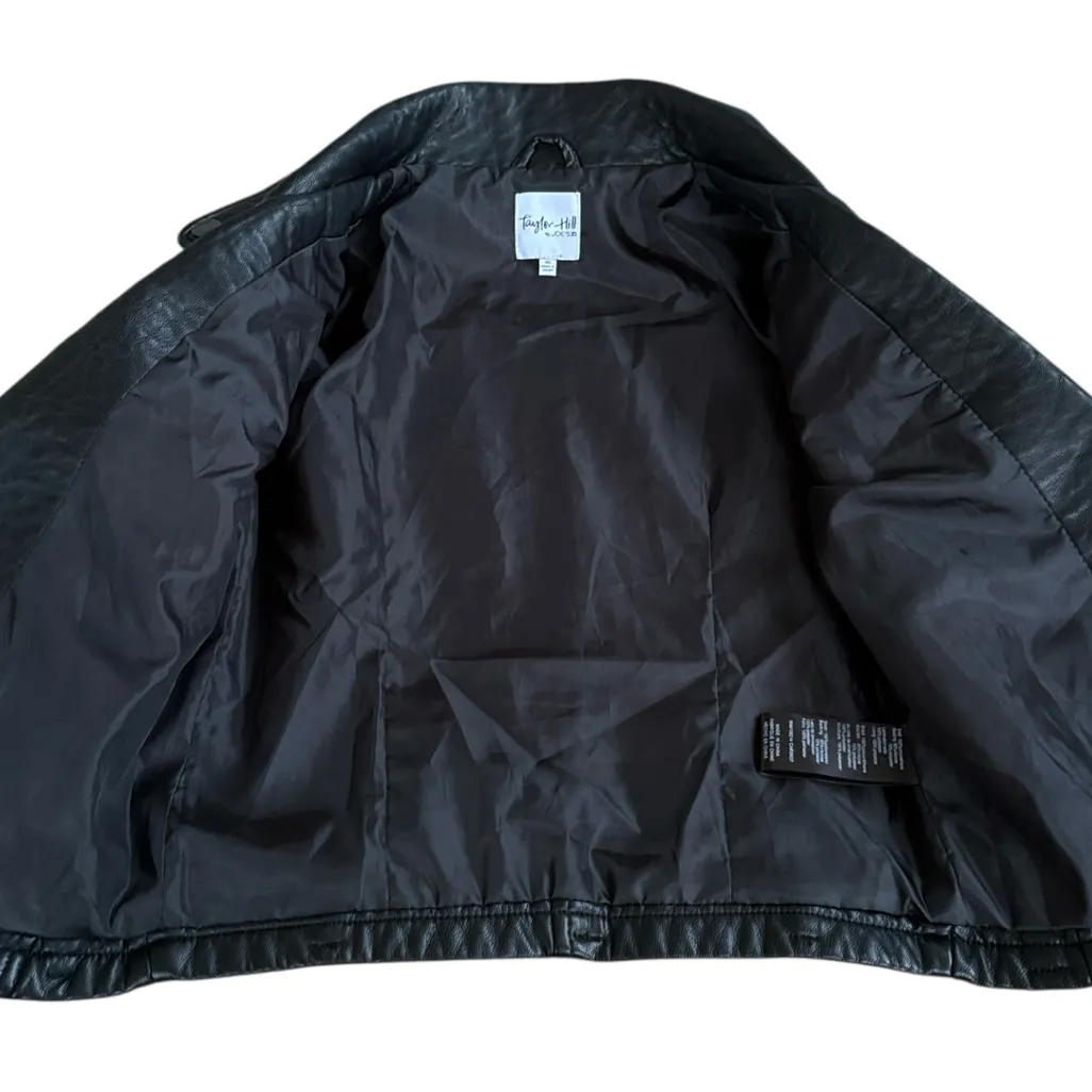 Like New Joe’s Jeans Faux Leather Pearl Studded Moto Jacket Black Size XS - Image 11