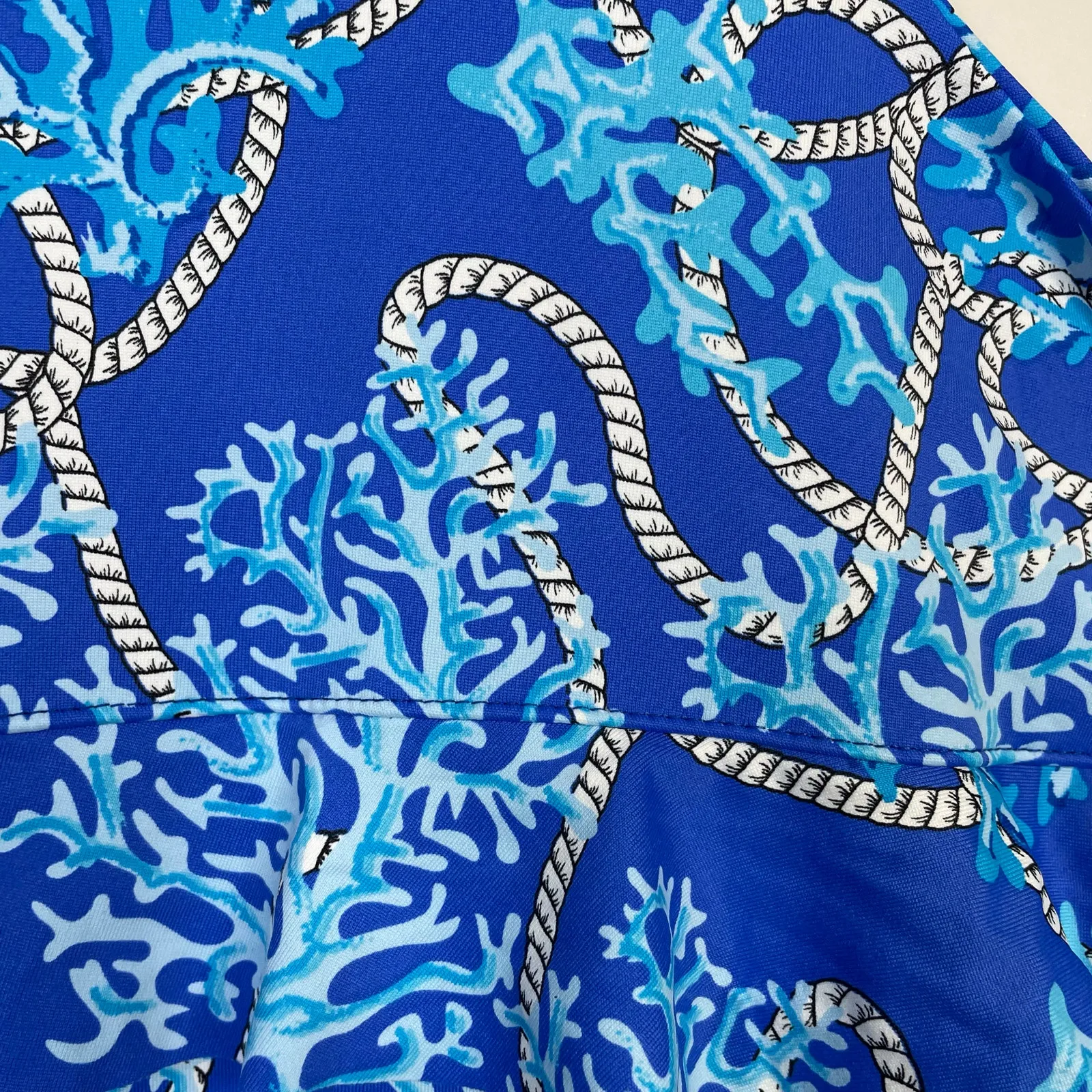 Lulu B Blue Coral Cha Cha Ruffle Sleeveless Dress Tropical UPF womens 2X New NWT - Image 8