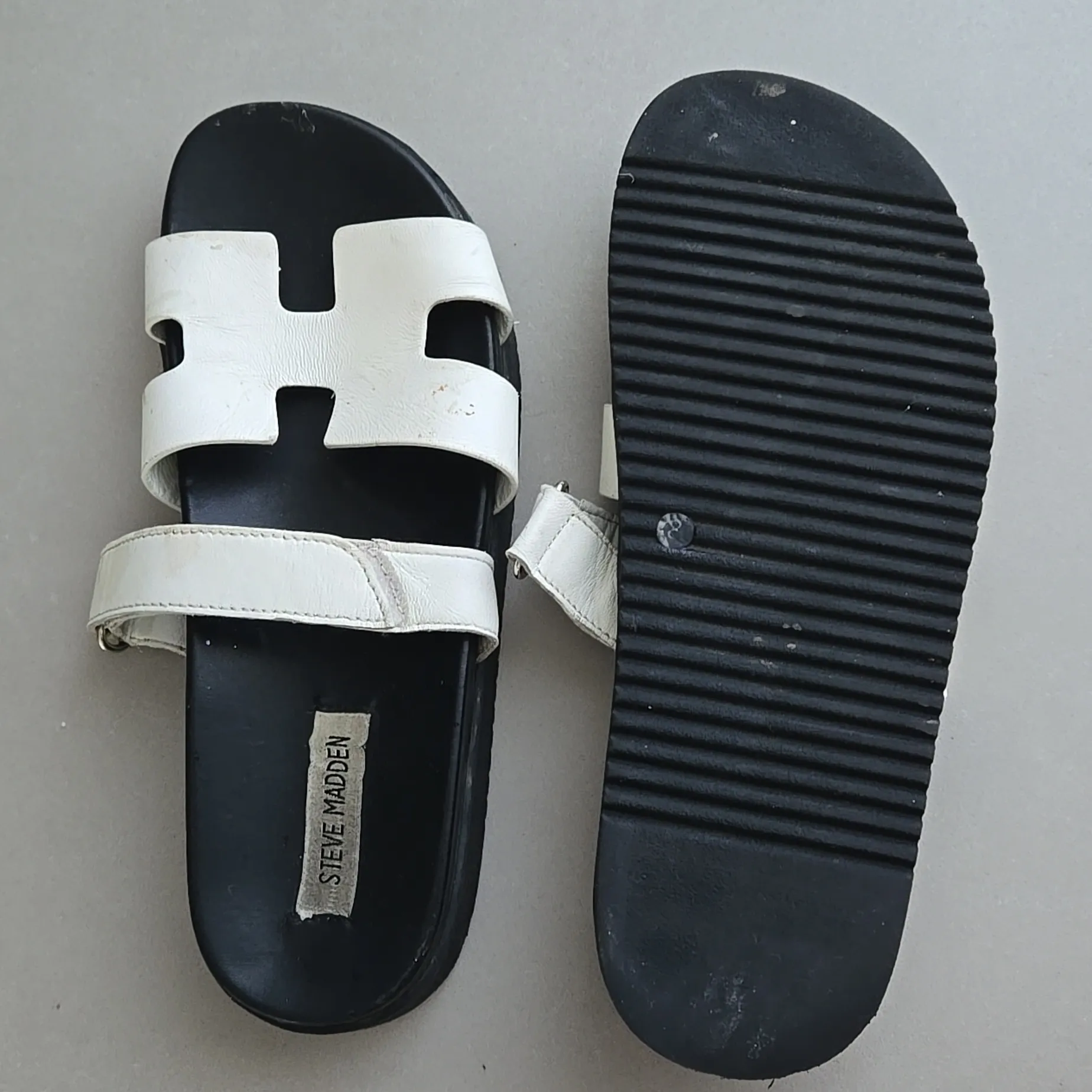 Steve Madden Woman's Black and White 'H' Sandals - Image 4