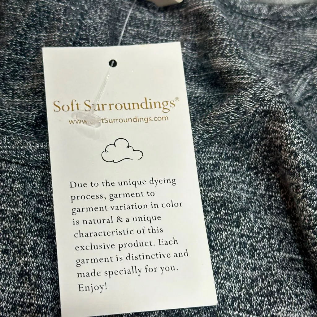 Soft Surroundings Electra Cold Shoulder Gray Stretch Maxi Dress‎ Pockets 1X - Image 9