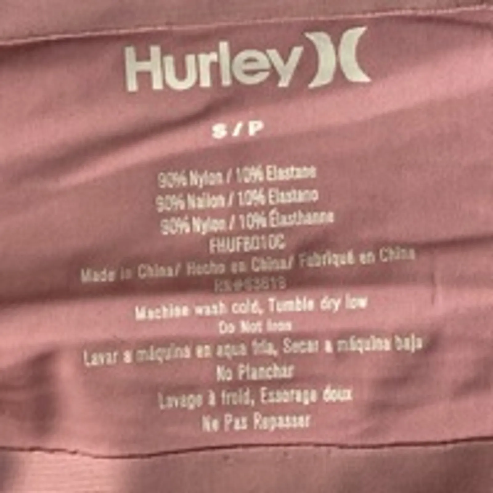 Pink Logo Strap Bralette Hurley Small Stretchy Sports Lounge Top - Image 5