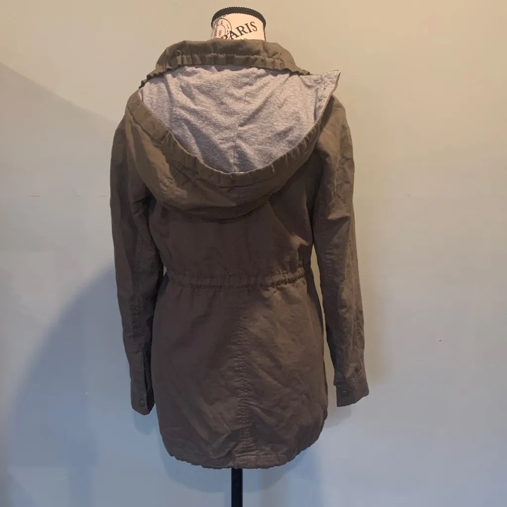 LOFT Hooded Army Olive Green Lightweight Utility Jacket Women’s CS Extra Small - Image 4