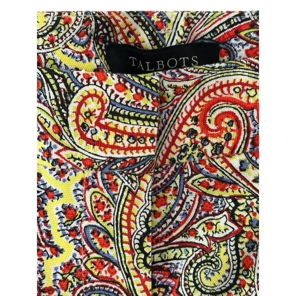 Talbots Signature Multicolor Paisley Signature Ankle Pants - Stretch Women's 4P - Image 5