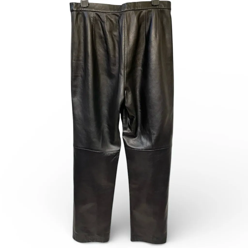 Siena Studio Black 100% Leather Straight Leg Pants - Image 2