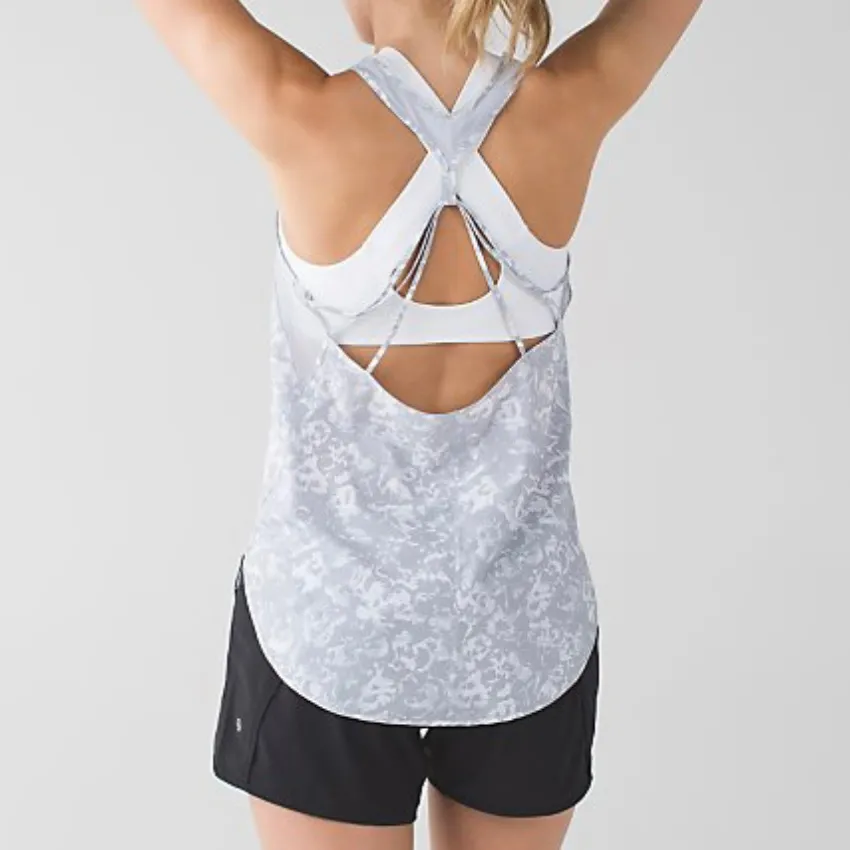 Lululemon 5 Mile Singlet Fleur Sombre Silver Fox - Image 2