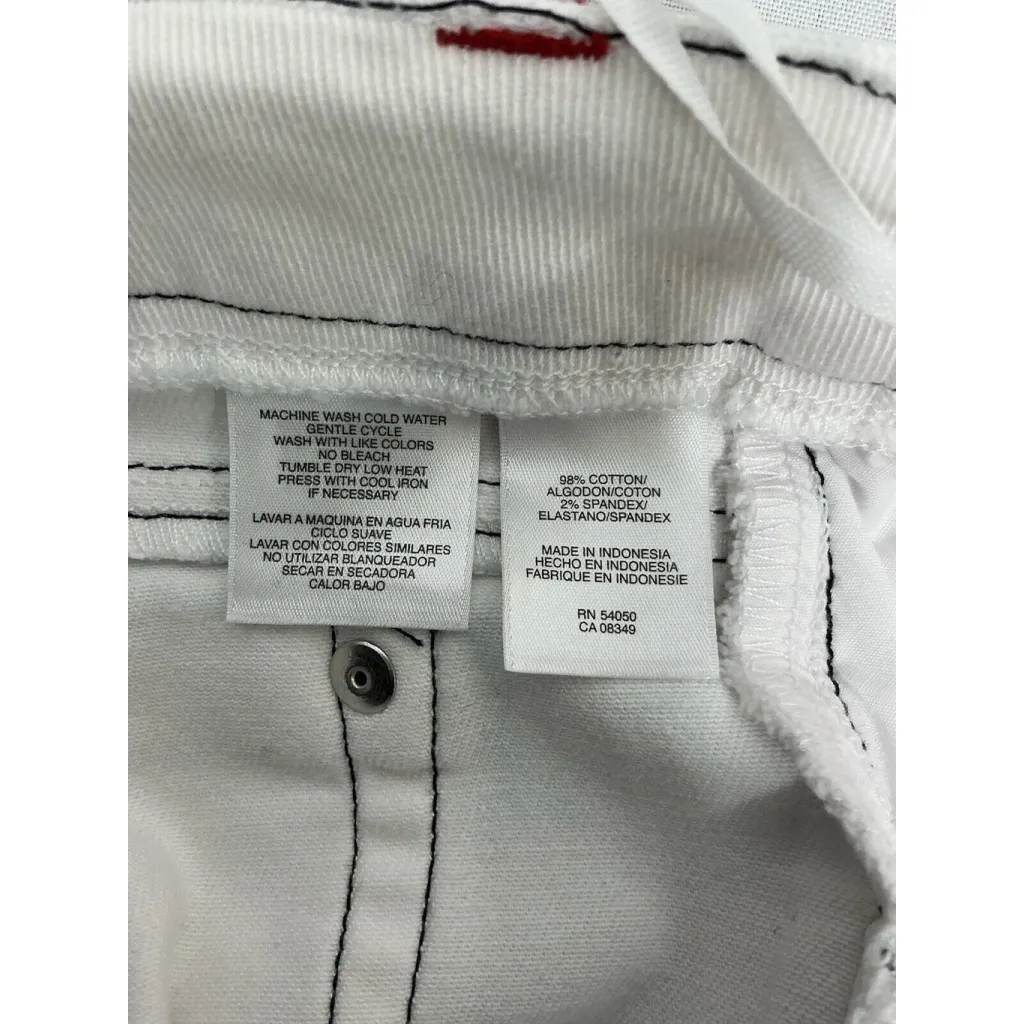 Womans Jones NY Stretch Size 12 White Nautical Capri Pants - Image 4