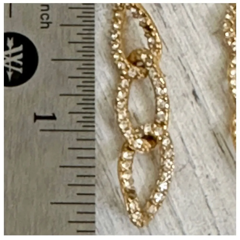 Givenchy faux diamond gold tone link earrings - Image 4