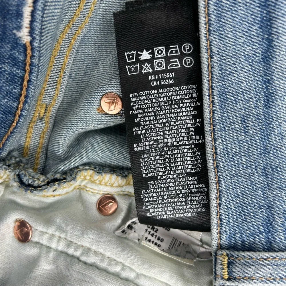 7 for all Mankind Josefina distressed skinny boyfriend jeans women’s size 28 - Image 11