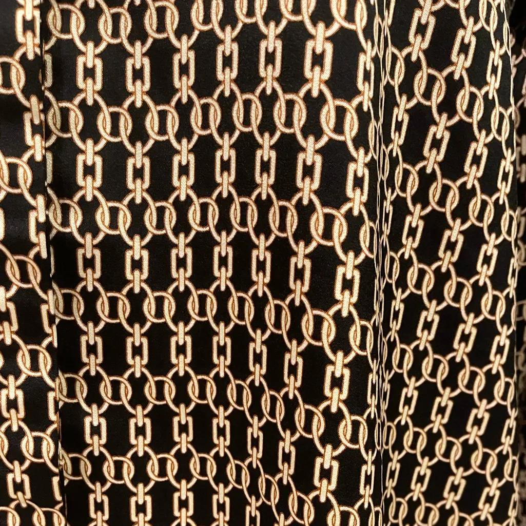 Nasty Gal gold chain link black blouse shirt top woman’s XXS button up - Image 4