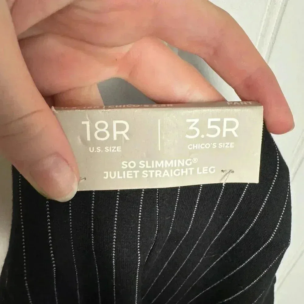 NWT Chico's So Slimming Juliet pinstripe straight leg pants size 18R R8 - Image 8