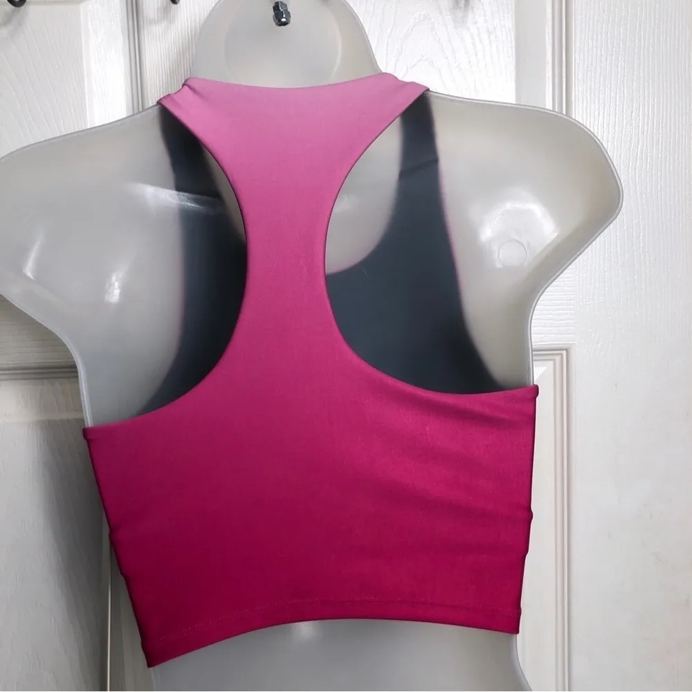 GOOD AMERICAN GA Sports Bra Ombré Pink Racerback size  1  Small Cropped Barbie - Image 2