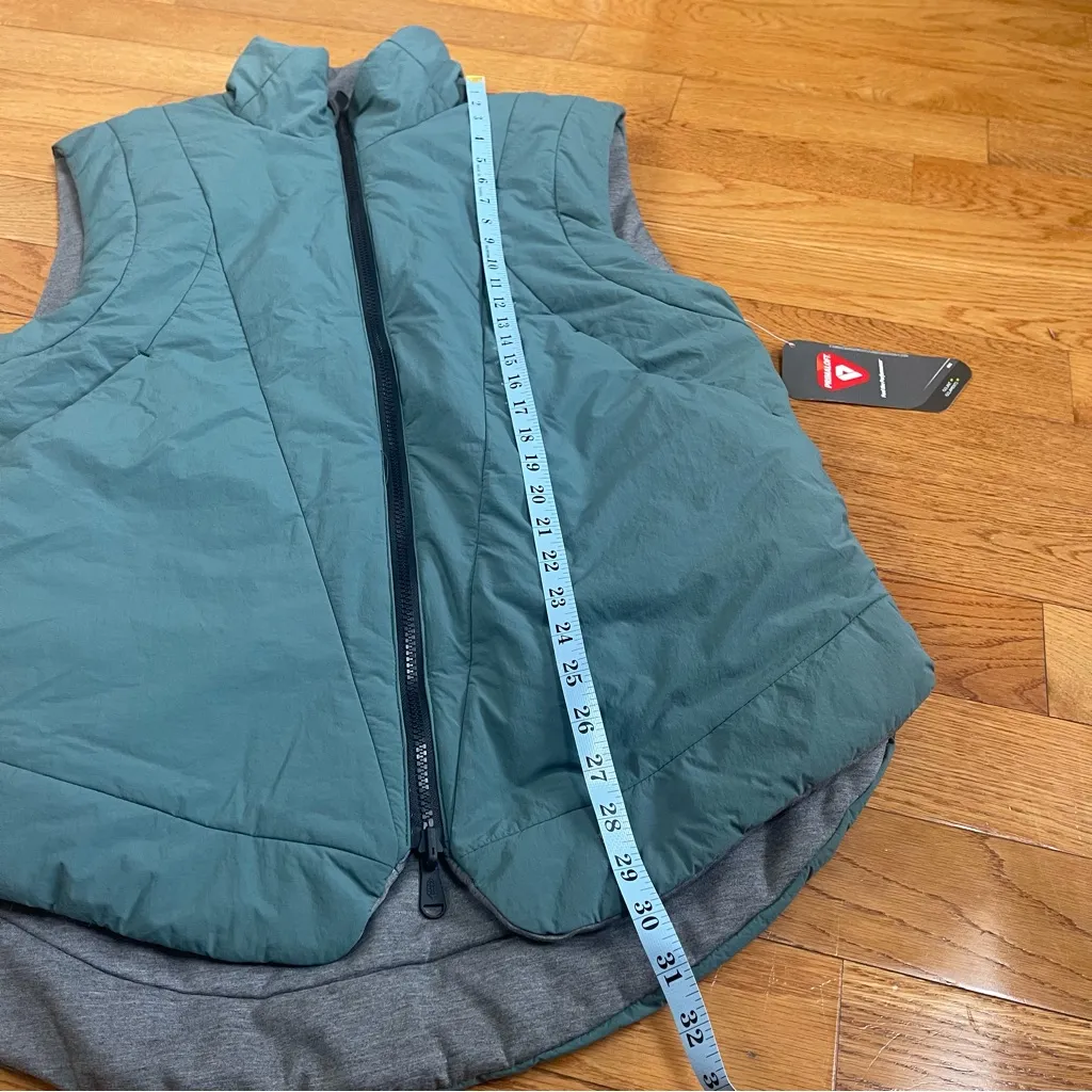 Free People Movement Slalom Reversible Fleece Puffer Vest Stellar Green Grey S - Image 5