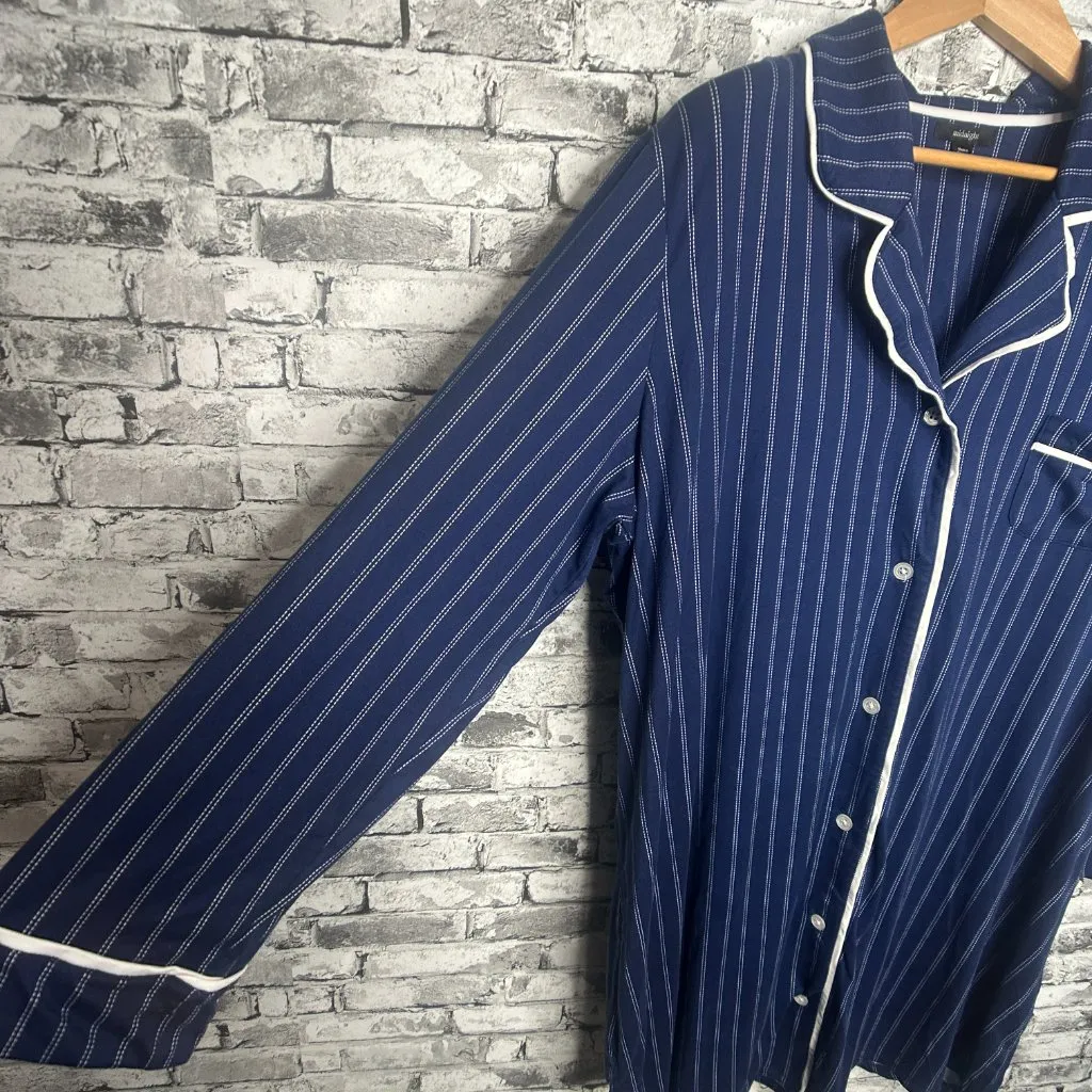 Midnight sky EUC Midnight Blue Base White Stripes Night Gown Size XXL - Image 6